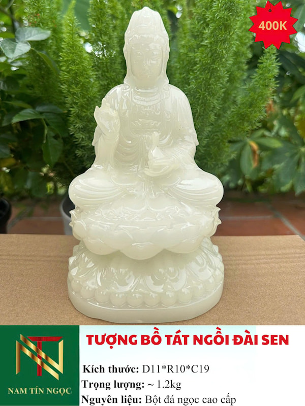 TƯỢNG BỒ TÁT NGỒI ĐÀI SEN 19CM